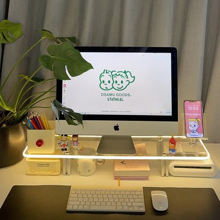 透明显示器增高架电脑置物架办公室屏幕J擡高桌面支撑架压克力垫