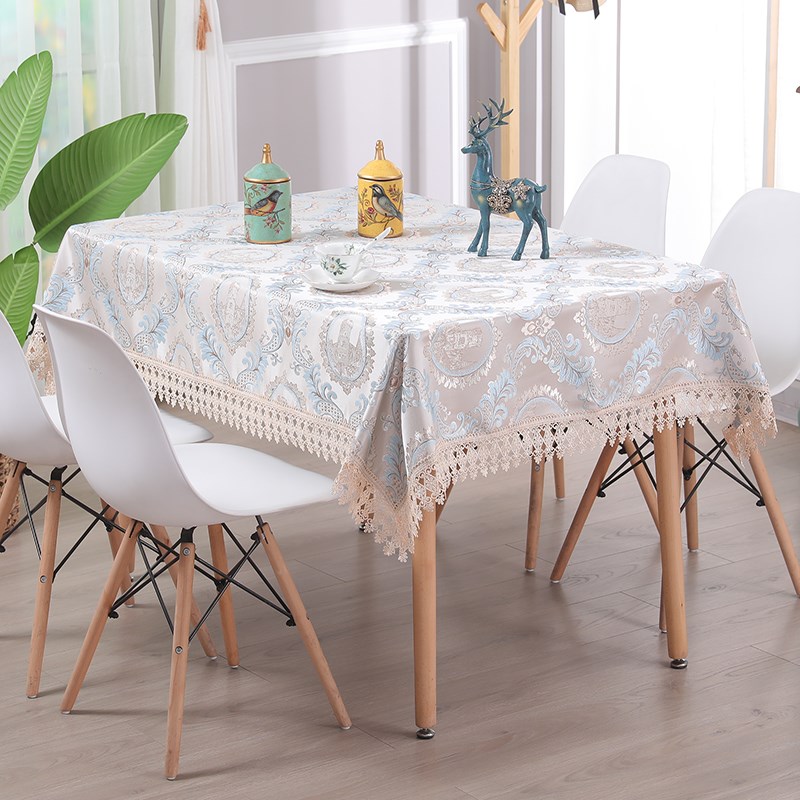 桌布2023年新款欧式q高级感轻奢餐桌布长方形棉麻家用客厅茶几桌