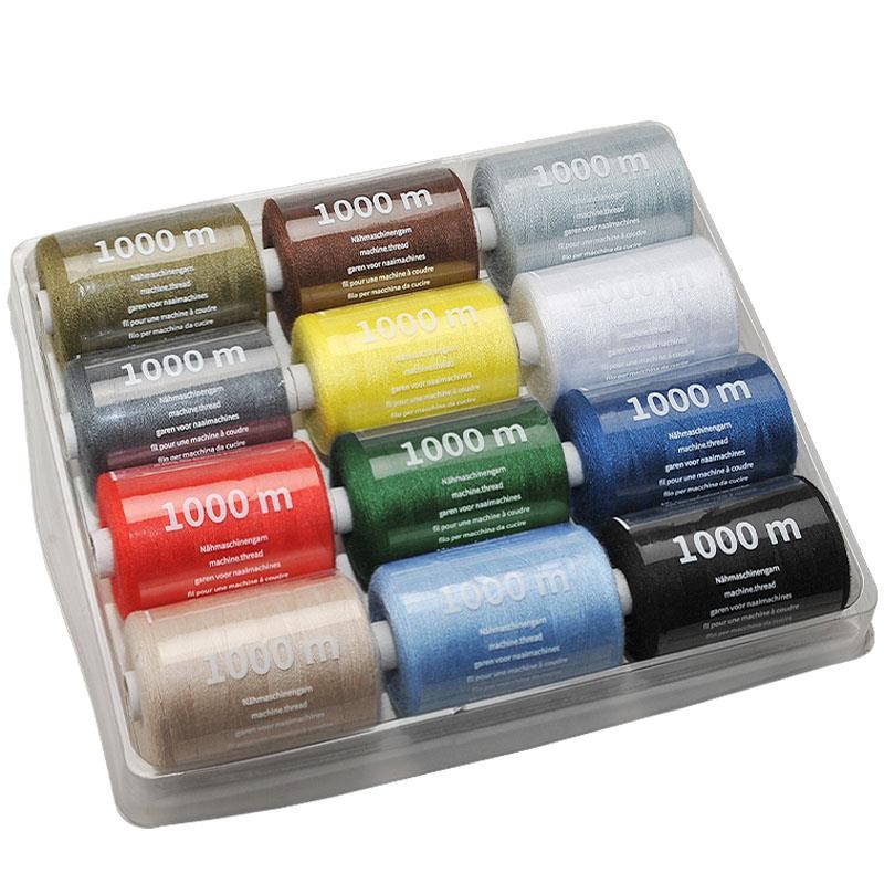 手工DIYd手缝针线家用小卷彩色缝衣细线黑色402涤纶缝纫线白色套