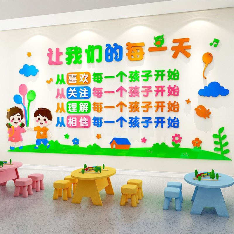 幼儿园墙面装饰环创主题墙贴开学场景走廊教室环境布置.材料文化,家居饰品,文化墙贴,淘宝优惠券,粉丝福利购,淘宝优惠卷