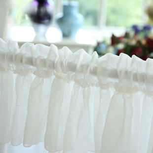 特价 窗纱厨房纱帘橱柜宿舍成品短 小清新e咖啡帘半帘门帘穿杆韩式