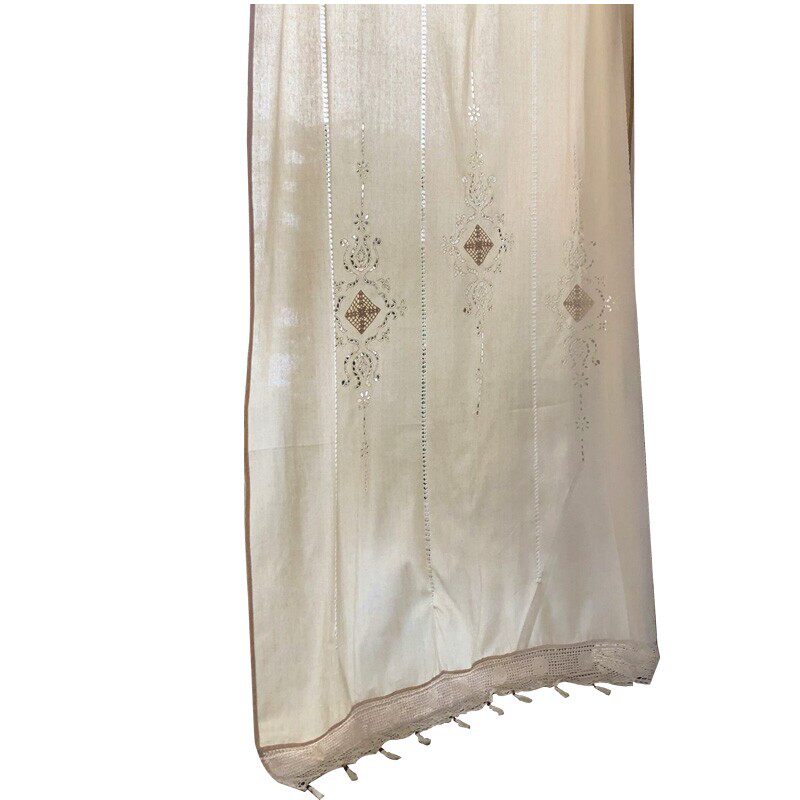 美式乡村法式地中海复古w纯棉粗布客厅卧室窗帘外贸出口