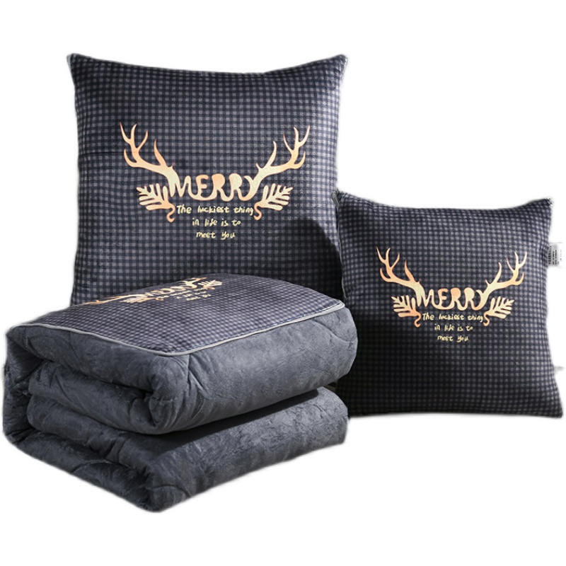 加厚抱枕被子两用珊瑚绒车载靠垫被沙发靠枕办公室U午休折叠空调