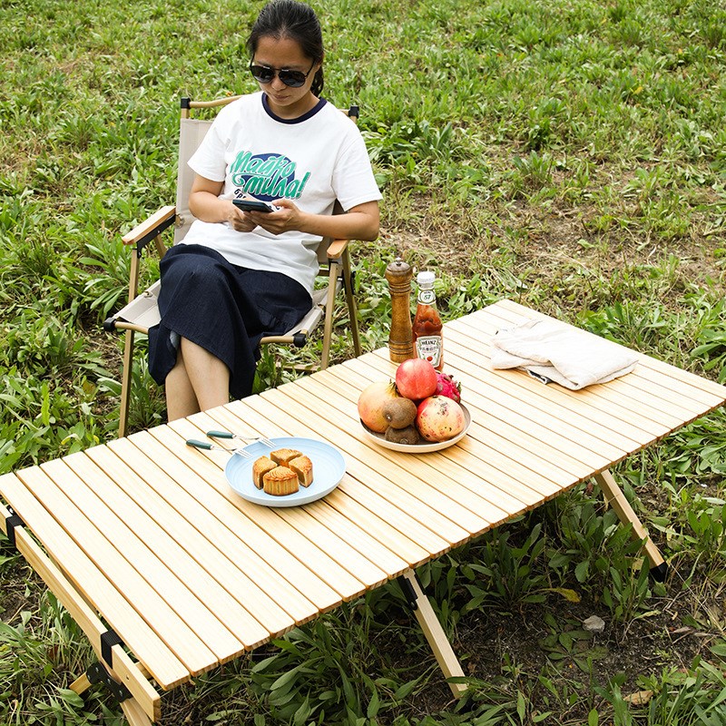 户外用品折叠桌椅子露营装备y实木便携式野营野餐自驾游蛋卷桌