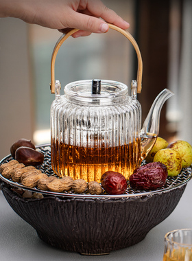 冬天围炉煮茶壶玻璃20p23新款煮茶器电陶炉套装全套家用室内煮茶