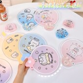 可爱折叠团扇夏季 迷你布面折叠口袋手摇扇儿童学生便携随身小圆扇