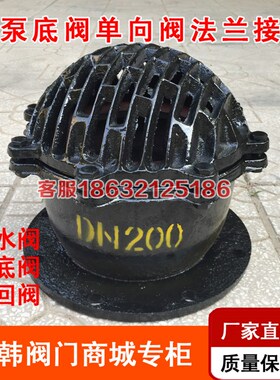 H42X-10法兰底阀吸水泵单向阀止回阀管道阀门DN50 80 100 150 200