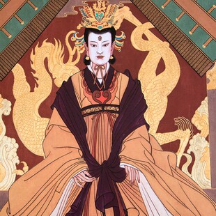 女皇武则天画像 唐朝皇帝丝绸画 武媚娘挂画 古人物卷轴画装饰画