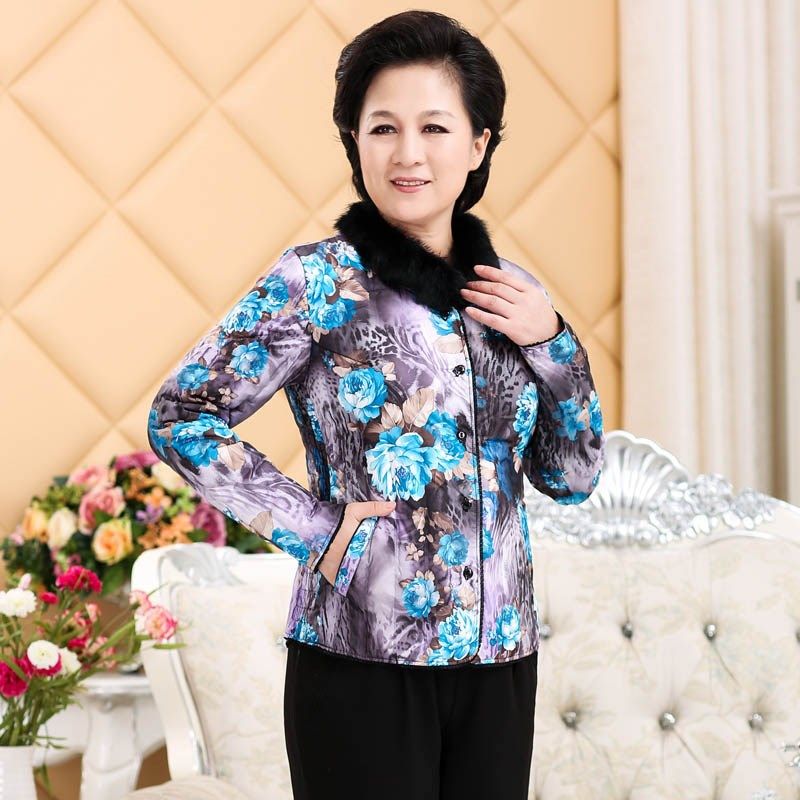 毛领大码短款羽绒服内胆女修身长袖冬季保暖羽绒内衣中老年妈妈装