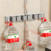 太空铝拖把壁挂夹化妆室扫把收纳神器厕所拖布夹壁挂强力固定卡扣