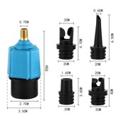 SUP转接头浆板皮划艇拉丝充气垫车载轮胎电动打气泵转换多口气嘴