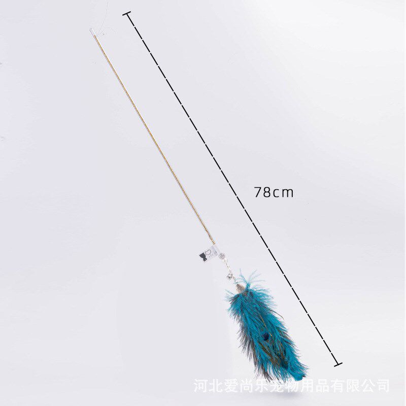 猫咪玩具孔雀毛逗猫棒长杆羽毛带铃铛自嗨解闷养猫幼猫神器耐咬图片