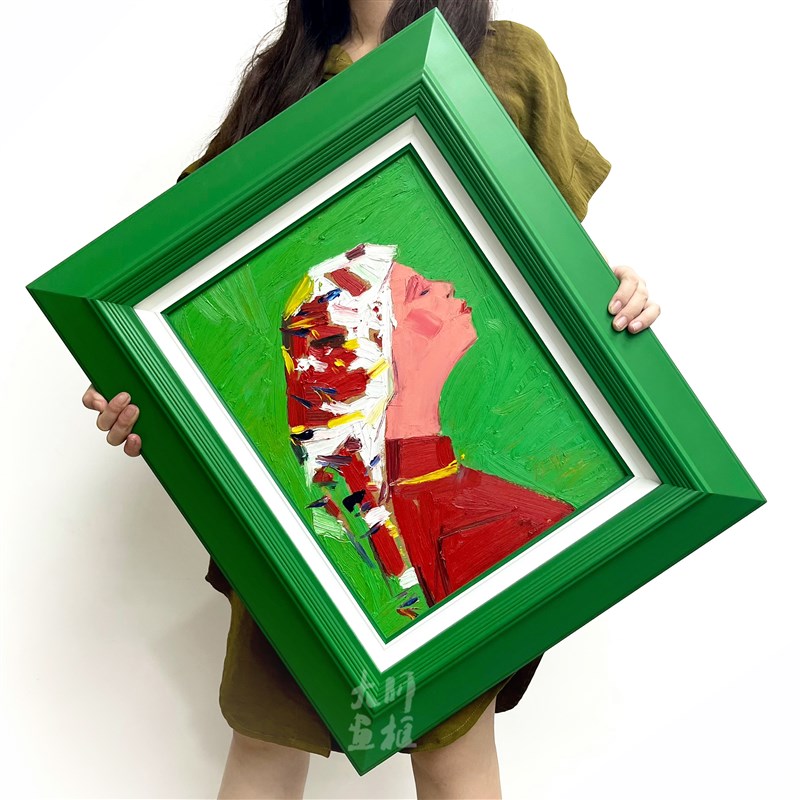 定制彩色简约画框相框纯实木油画框外框装裱挂墙线条a4拼图照片墙