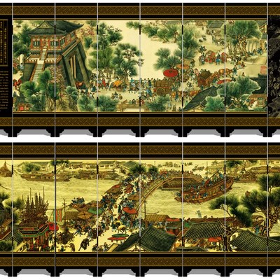 八扇仿古漆器小屏风摆件 中国风特色出国礼品送老外朋友外事礼物
