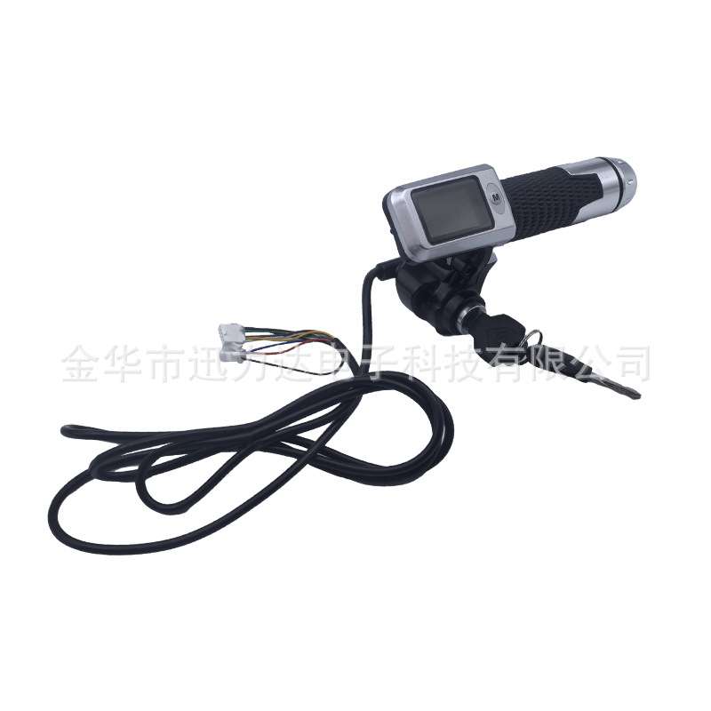 电动滑板车电动自行车LCD液晶仪表转把全把调速带锁二合一802-SM