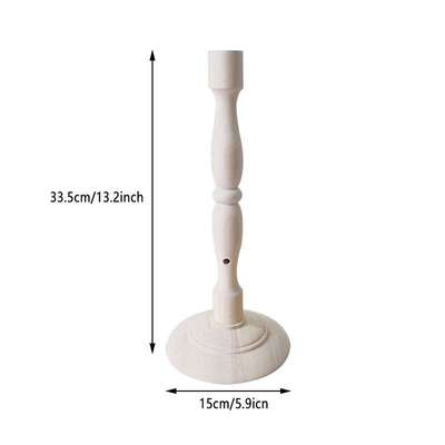 通孔台灯底座大号烛台实木本色底座卧室床头柜天花顶灯具配件榉木