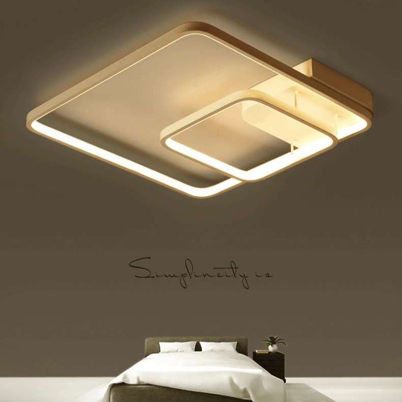 卧室灯简约现代房间灯温馨浪漫大气家用客厅个性创意灯正方吸顶灯
