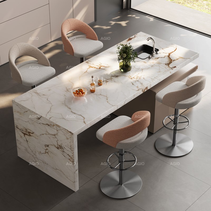 吧台椅椅子家g用升降吧椅酒吧高脚凳吧台凳旋转凳子现代布艺岛台