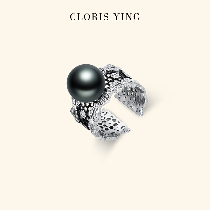 CLORISYING巴洛克黑珍珠戒指
