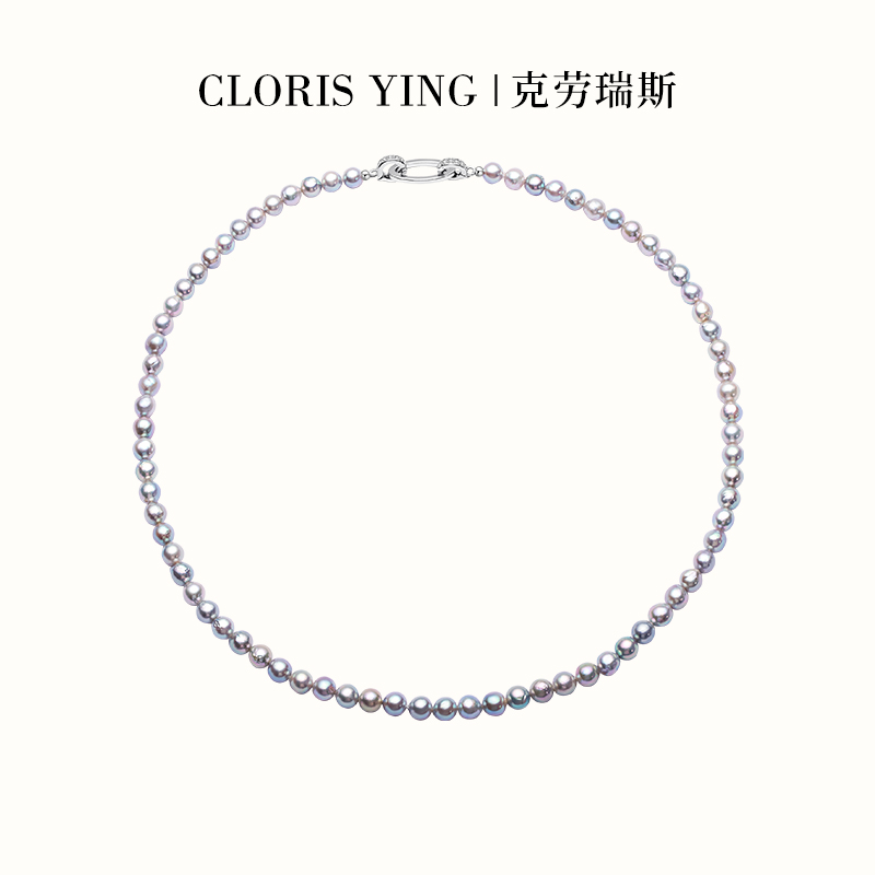 CLORIS  YING克劳瑞斯 日本akoya海水珍珠灰珠锁骨项链叠戴女神款