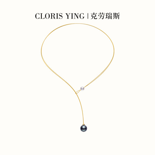 CLORIS YING大溪地黑珍珠Akoya海水珍珠抽拉款项链Y字链锁骨链