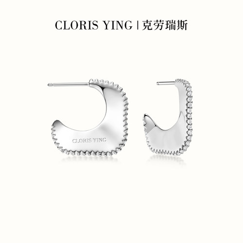 CLORISYING不规则镶钻小众耳钉