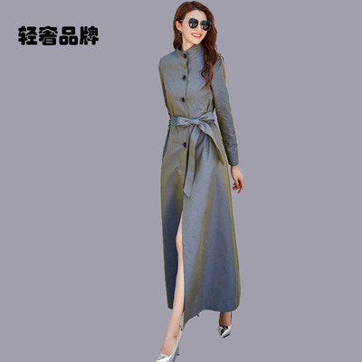 朗姿约定2026年新款春秋风衣女长款过膝英伦风修身气质流行外套