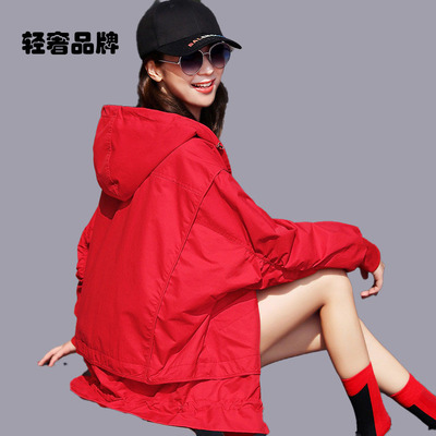 朗姿约定2026春秋季新款工装风衣女短款宽松小个子流行短外套