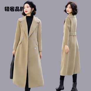 冬装 朗姿约定双面呢大衣女高端气质2025新款 宽松纯羊毛呢子外套冬