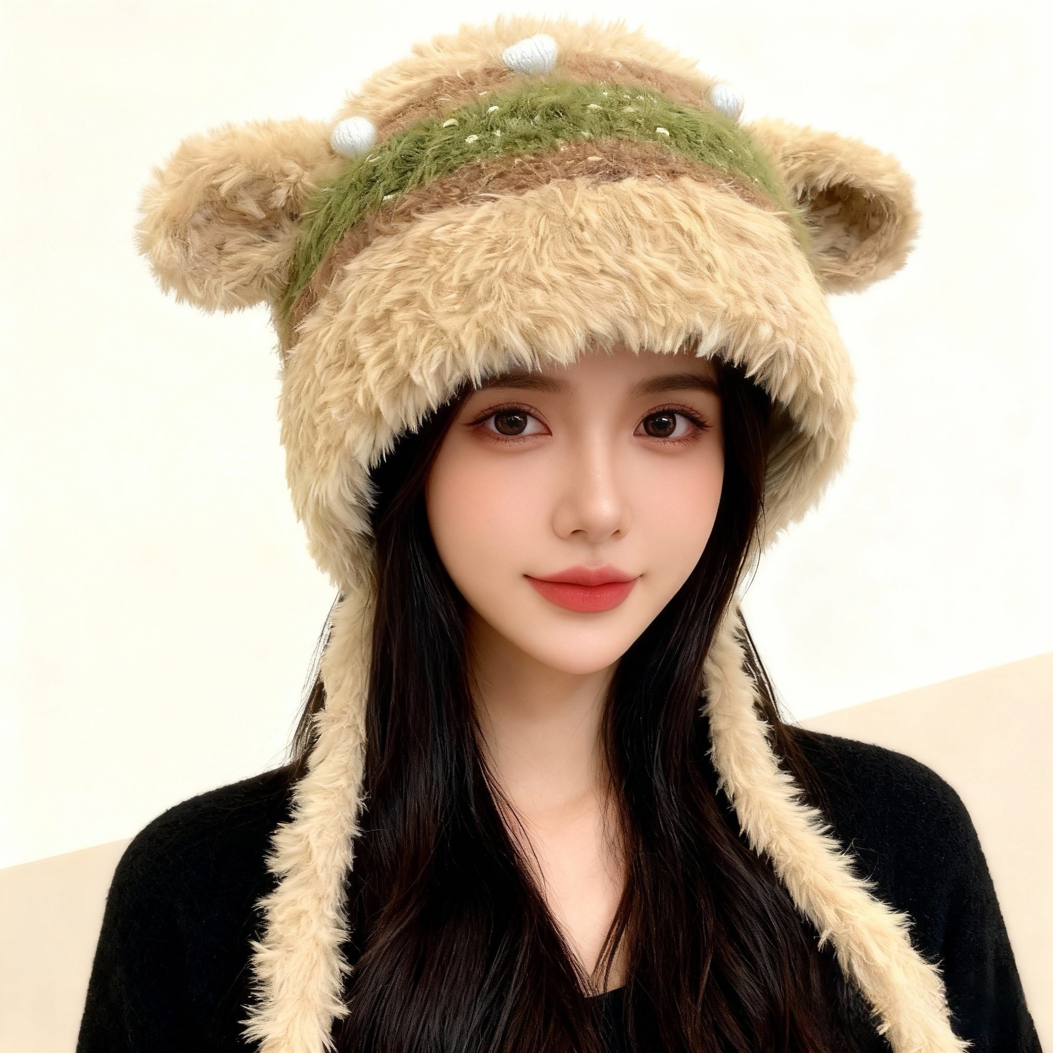 冬季帽子女款2026新款时尚洋气日系可爱小羊耳朵条纹毛绒护耳帽,服饰配件/皮带/帽子/围巾,帽子,淘宝优惠券,粉丝福利购,淘宝优惠卷