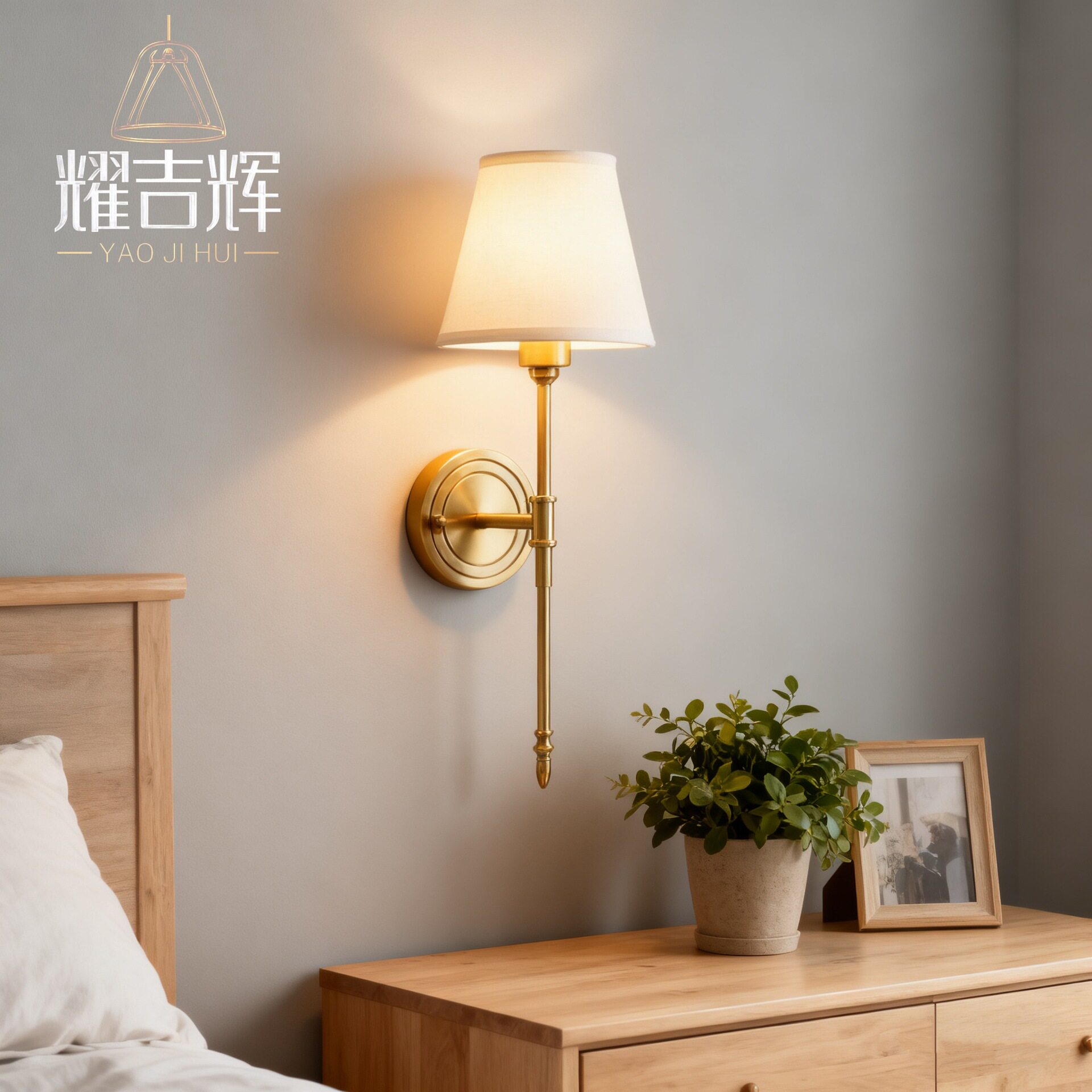 美式全铜壁灯卧室床头灯欧式阳台简约墙壁个性工程酒店客厅走廊灯