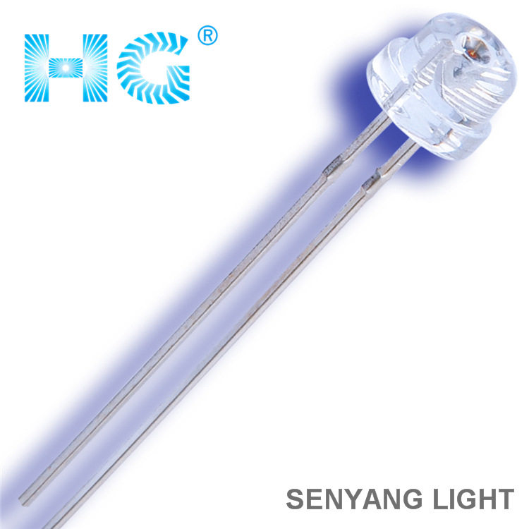 4.8mm草帽蓝光LED 大角度  金线 F5草帽白发蓝色LED灯珠