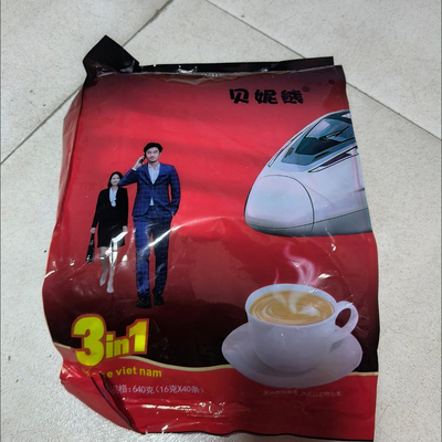 贝妮熊越南进口速溶三合一咖啡粉提神特浓咖啡炭烧学生咖啡条装