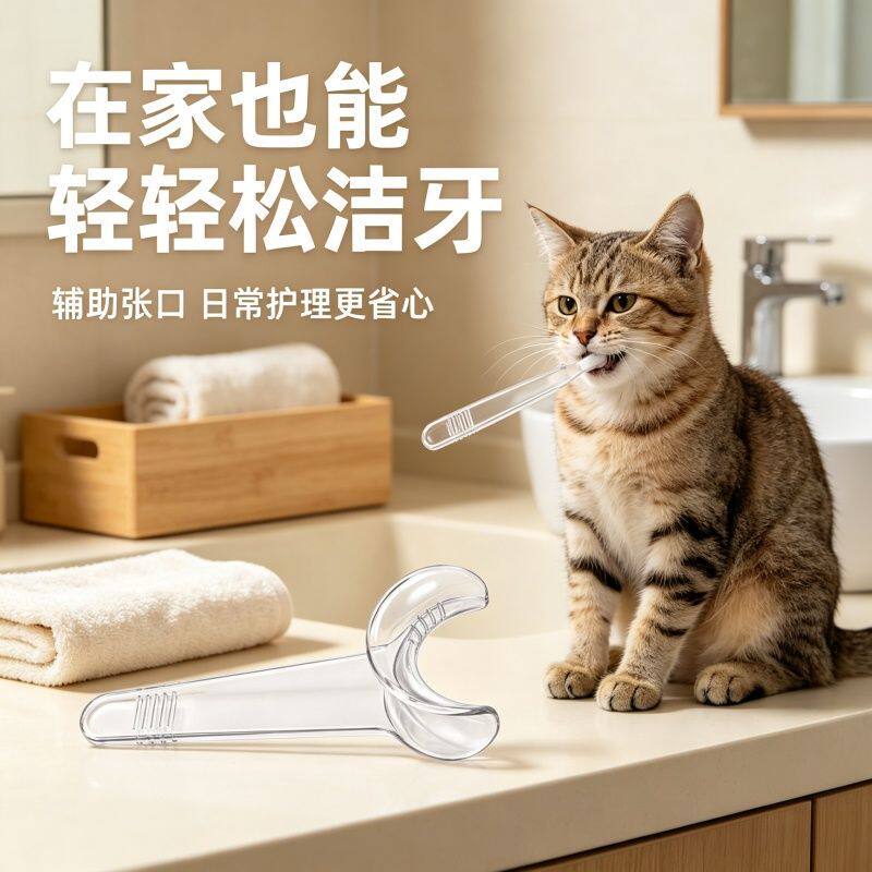 猫狗家用开口刷牙固定器防咬