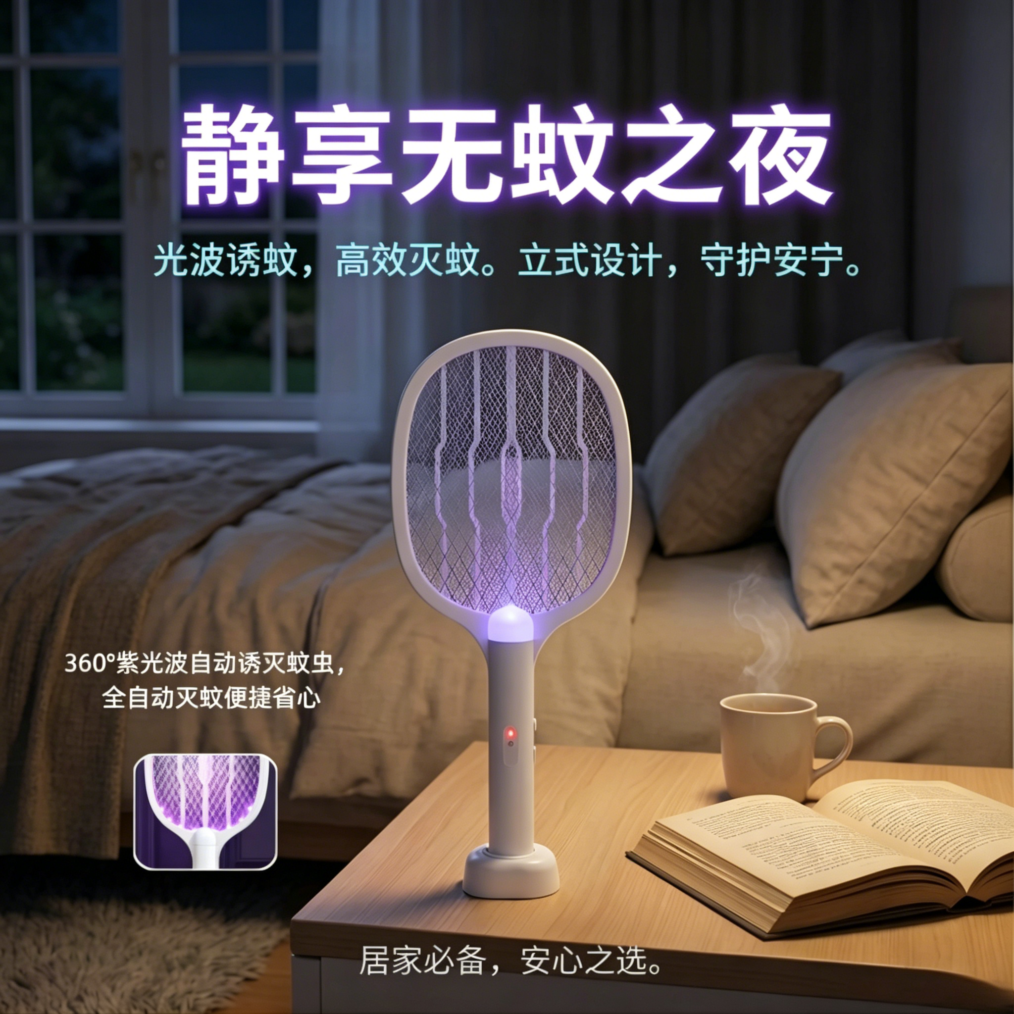 可充电强力智能电蚊拍灭蚊神器