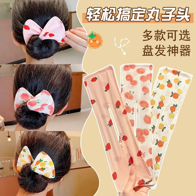 女童懒人丸子头蝴蝶结扭扭夹