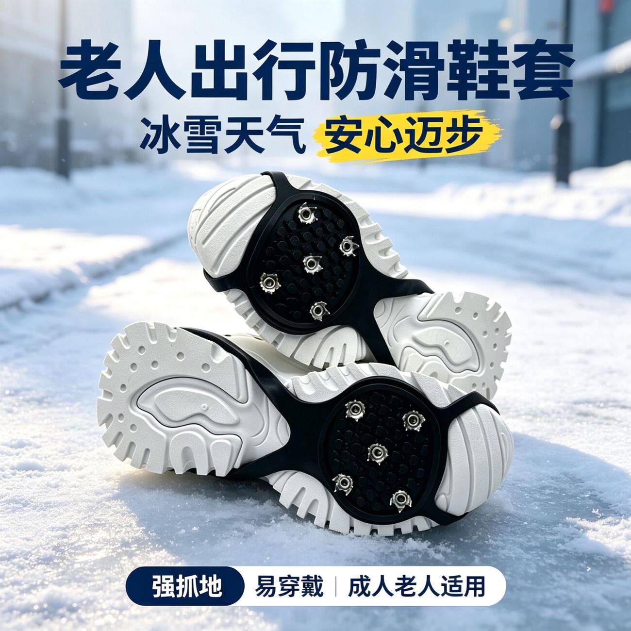 户外冰爪防滑耐磨雪天鞋套