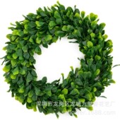 跨境金色仿真花环 饰圣诞挂件门环 装 门饰黄杨木大号茉莉花环 美式