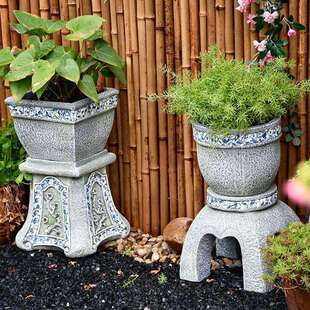 人造石墩凳子别墅阳台门口布置小花盆装饰品底座户外花园庭院摆件