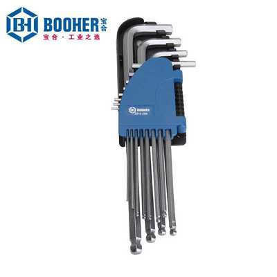 Booher宝合工具2010299内六角套装12件套英制特长珠头内六角扳手