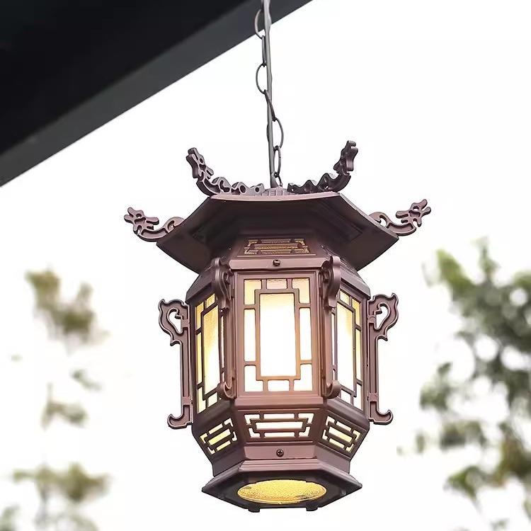 仿古灯笼国风吊灯宫灯中式六角亭古典阳台凉亭庭院门口吊灯花架灯