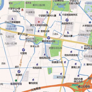 2023新款宁波市区地图贴图办公室挂图高清防水墙壁贴超大装饰画定