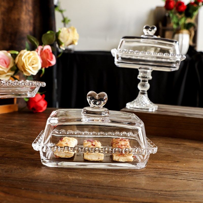 玻璃甜品盘带盖水果试吃盘子下午茶点盘高脚点心盘蛋糕碟子展示盘,餐饮具,果盆/果盘/果篮,淘宝优惠券,粉丝福利购,淘宝优惠卷