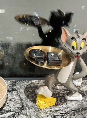 钥匙收纳玄关摆件托盘家居客厅乔迁入户鞋柜装饰品轻奢高级感小众