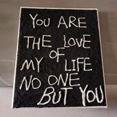 克莱因蓝浪漫英文文案石英砂肌理画diy材料手工丙烯数字油画挂画