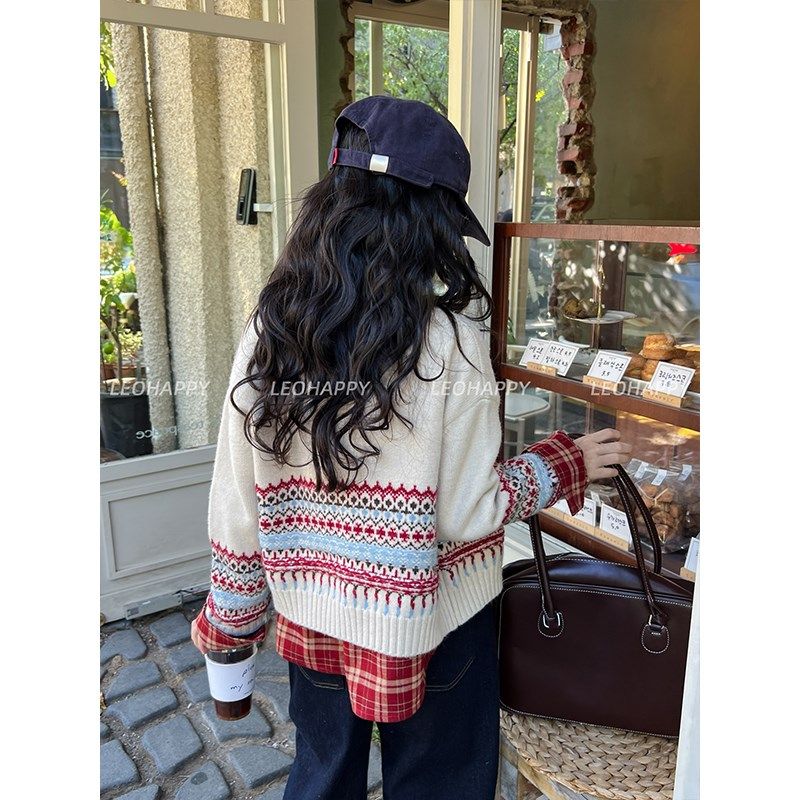 LEOHAPPY女童毛衣秋冬2024新款款儿童针织开衫外套抗起球毛织上衣