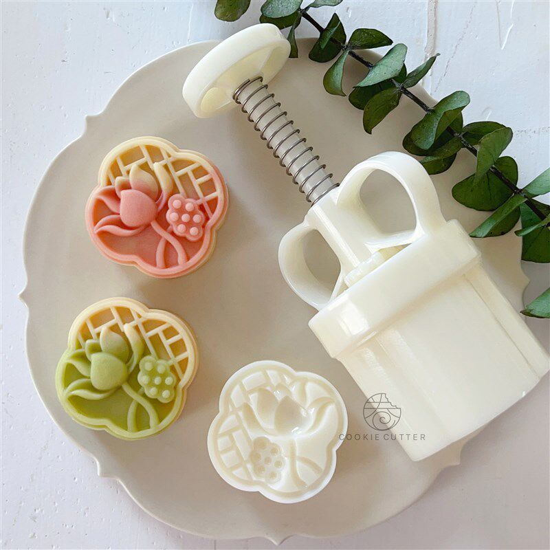 50g63g福韵莲花月饼模具中秋节荷花荷塘月色绿豆糕中式糕点手压磨