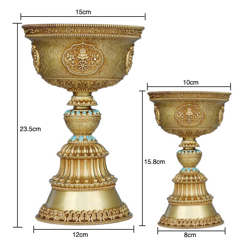 慧宝酥油灯B款纯铜油灯座前供灯八吉祥长明灯供家用院用灯