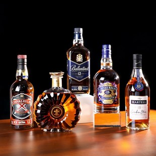 海贝海玻璃酒瓶威士忌洋酒瓶装饰品摆件高级感空瓶XO拍照道具红酒