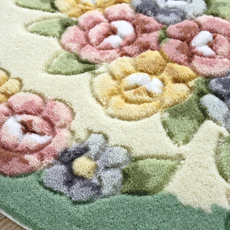 玫瑰剪花半圆地垫家用卧室门垫厨房脚垫子卫生间门口吸水防滑地垫,居家布艺,家用脚垫,淘宝优惠券,粉丝福利购,淘宝优惠卷